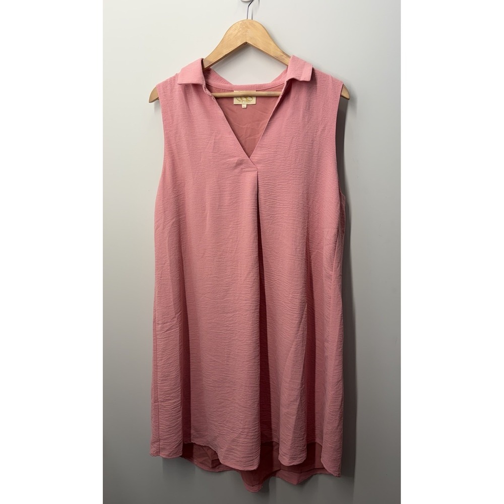 SSYS Sleeveless Tank Dress Pink Womens Size Large Casual Comfortable